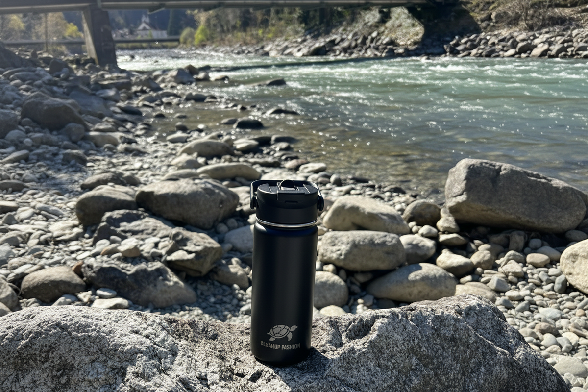 Cleanup Fashion Bottle Active 2 in 1 Cap Black
