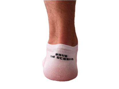 UNISEX Short Socks White "SAVE THE OCEANS" 3er Set