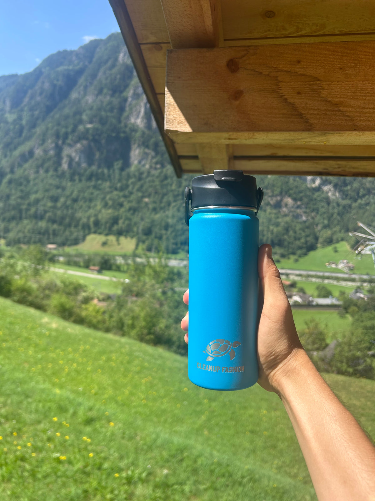 Cleanup Fashion Bottle Active 2 in 1 Cap Blue